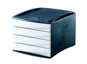 4 fiókos irattároló, műanyag, FELLOWES Green2Desk, fehé