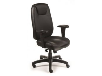 Főnöki szék, szinkronmechanikával, fekete bonded bőrbor