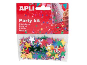 Konfetti, metál,15 mm, csillag, APLI, vegyes színek (LCA13