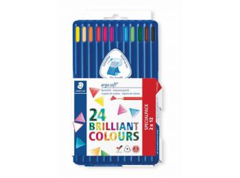 Színes ceruza készlet, háromszögletű, STAEDTLER Ergo Soft 12+12 szín (TS157SB12P)