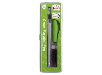 Töltőtoll, 0,5-3,8 mm, zöld kupak, PILOT Parallel Pen (PP
