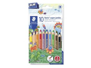 Színes ceruza készlet, hatszögletű, vastag, STAEDTLER Noris Club, 10 különböző szín (TS129NC10)