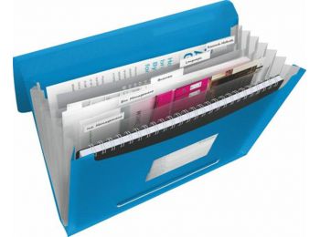 Harmonikamappa, A4, PP, 6 rekeszes, ESSELTE Vivida, kék (E6