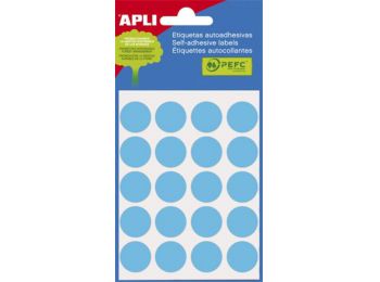 Etikett, 19 mm kör, kézzel írható, színes, APLI, kék, 