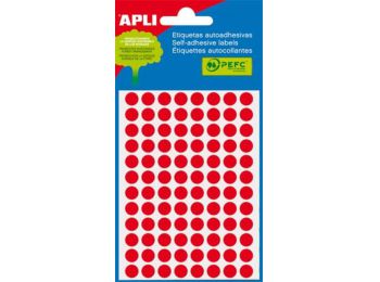 Etikett, 8 mm kör, kézzel írható, színes, APLI, neon pi