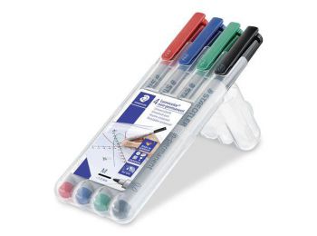 Alkoholmentes marker készlet, OHP, 1 mm, STAEDTLER Lumocolor 315 M, 4 különböző szín (TS315WP4)