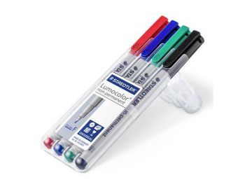 Alkoholmentes marker készlet, OHP, 0,6 mm, STAEDTLER Lumocolor 316 F, 4 különböző szín (TS316WP4)