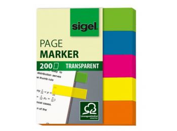 Jelölőcímke, műanyag, 5x40 lap, 12x50 mm, SIGEL 615, veg