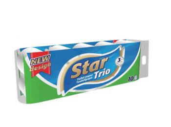 Toalettpapír, 3 rétegű, 10 tekercses, Star Trio (KHHVP37)