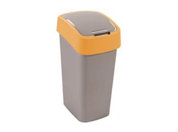 Billenős szelektív hulladékgyűjtő, műanyag, 50 l, CURVER, sárga/szürke (UCF02)