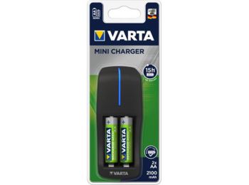 Elemtöltő, AA ceruza/AAA mikro, 2x2100 mAh AA, VARTA Mini (VTL09)