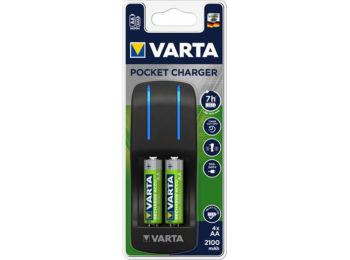 Elemtöltő, AA ceruza/AAA mikro, 4x2100 mAh AA, VARTA Pocket (VTL10)