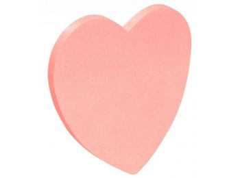 Öntapadó jegyzettömb, szív alakú, 50 lap, DONAU, rózsa