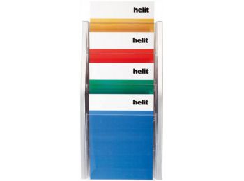 Katalógustartó, fali, A4, 4 rekeszes, HELIT, ezüst (INH62