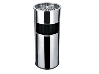 Kültéri szemetes, fém, tűzálló, kivehető hamutartóva