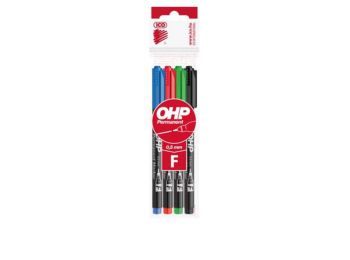 Alkoholos marker készlet, OHP, 0,5 mm, F, ICO, 4 különbö