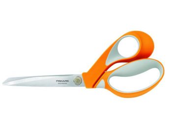Olló, általános, 23 cm, FISKARS RazorEdge Softgrip, naran