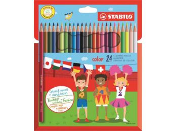 Színes ceruza készlet, hatszögletű, STABILO Color, 24 különböző szín (TST192477)