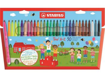 Filctoll készlet, 0,7 mm, STABILO Trio A-Z, 30 különböz
