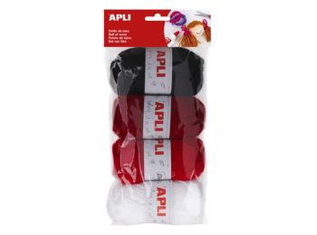 Gombolyag készlet, APLI Creative, bordó-fekete-fehér szí