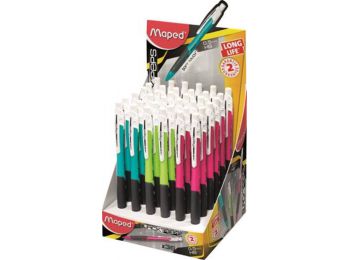 Nyomósirón display, 0,5 mm, MAPED Long Life, vegyes színe