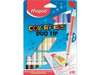 Filctoll készlet, MAPED DuoTip, 10 különböző szín (IMA