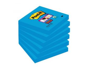 Öntapadó jegyzettömb, 76x76 mm, 90 lap, 3M POSTIT Super Sticky, kék (LP6546SSEB)