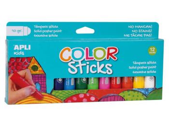 Tempera stift készlet, APLI Kids, 12 különböző szín (LCA14228)