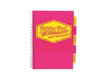 Spirálfüzet, A4, kockás, 100 lap, PUKKA PAD Neon project 