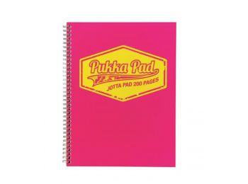 Spirálfüzet, A4, kockás, 100 lap, PUKKA PAD Neon, rózsaszín (PUPJ7149K)