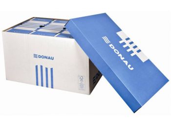 Archiválókonténer, levehető tető, 545x363x317 mm, karton, DONAU, kék-fehér (D76665)