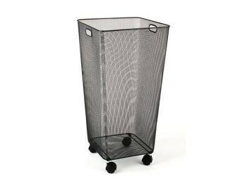Szennyestartó, fémhálós, 33x33x66,5 cm, VICTORIA, fekete