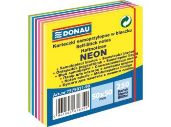 Öntapadó jegyzettömb, 50x50mm,250 lap, DONAU,  neon és p
