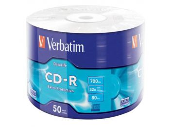 CD-R lemez, 700MB, 52x, zsugor csomagolás, VERBATIM DataLif