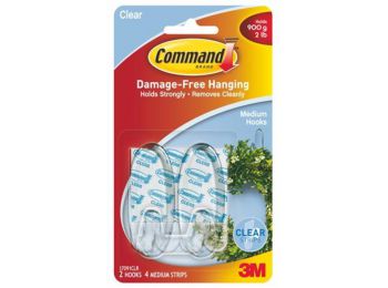 Műanyag akasztó ragasztócsíkkal, ovális, M, 3M SCOTCH C