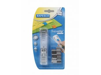 Kapocsadagoló, RAPESCO, Supaclip ezüst kapcsokkal, átlátszó (IRRC4025SS)