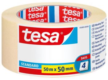 Festő- és mázolószalag, 50 mm x 50 m, TESA Standard 5089