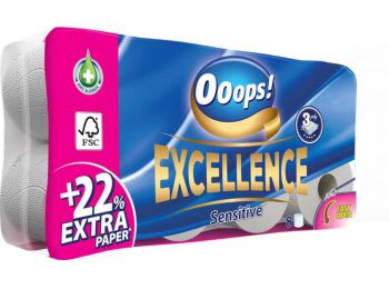 Toalettpapír, 3 rétegű, 8 tekercses, Ooops! Excellence (K