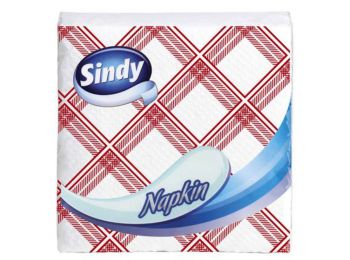 Szalvéta, 45 lap, Sindy, kockás minta (KHHVP049)