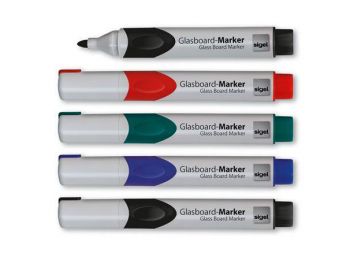 Üvegtábla marker, kúpos hegyű, 2-3 mm,SIGEL, vegyes (SDG