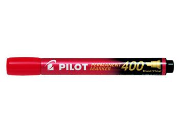 Alkoholos marker, 1,5-4 mm, vágott, PILOT Permanent Marker 400, piros (PPM400P)