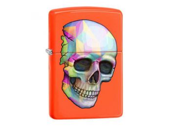 Zippo Öngyújtó, Rainbow Skull Neon Orange 29402