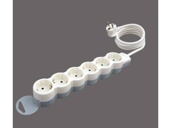 Elosztósor, 6 csatlakozóaljzat, 1,5 m kábelhosszúság, L