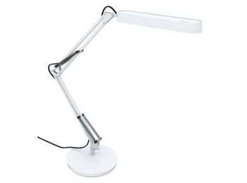 Asztali lámpa, kompakt fénycső, 11 W, ALBA Fluoscope, fehér (VFLUOSF)