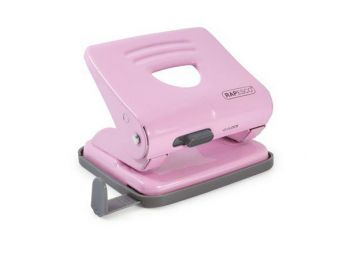 Lyukasztó, kétlyukú, 25 lap, fém, RAPESCO 825, rózsasz