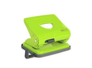 Lyukasztó, kétlyukú, 25 lap, fém, RAPESCO 825, zöld (IR