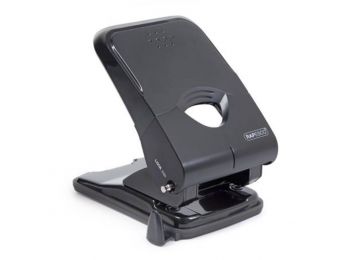 Lyukasztó, kétlyukú, 50 lap, műanyag, könnyített lyuka