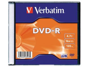 DVD-R lemez, AZO, 4,7GB, 16x, vékony tok, VERBATIM (DVDV-16V1)