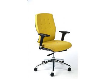 Irodai szék, állítható karfával, sárga szövetborítá