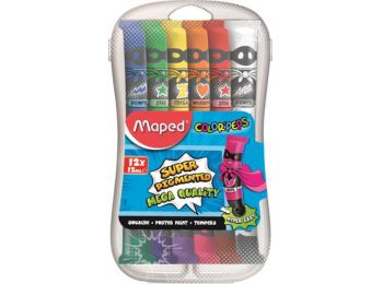 Tempera készlet, 12 darabos, műanyag dobozban, MAPED (IMA8